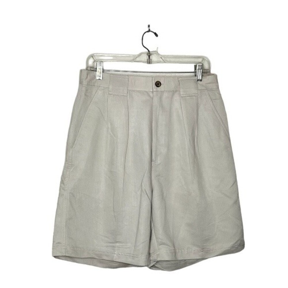 CUBAVERA Mens Dress Shorts Beige Pleated Front Pockets Size 34 NEW